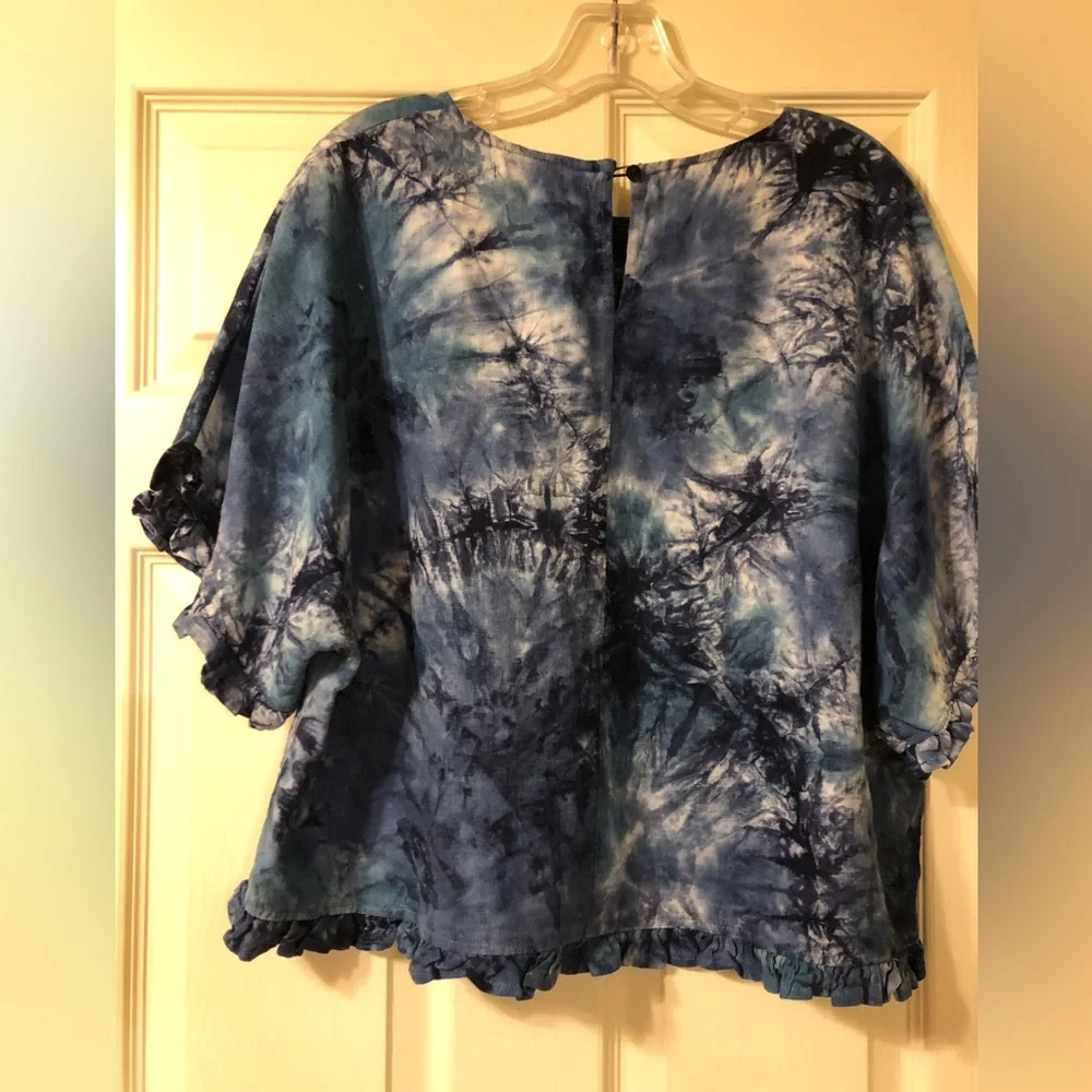 C&C California Tie Dye Linen Ruffle - Picture 2 of 6